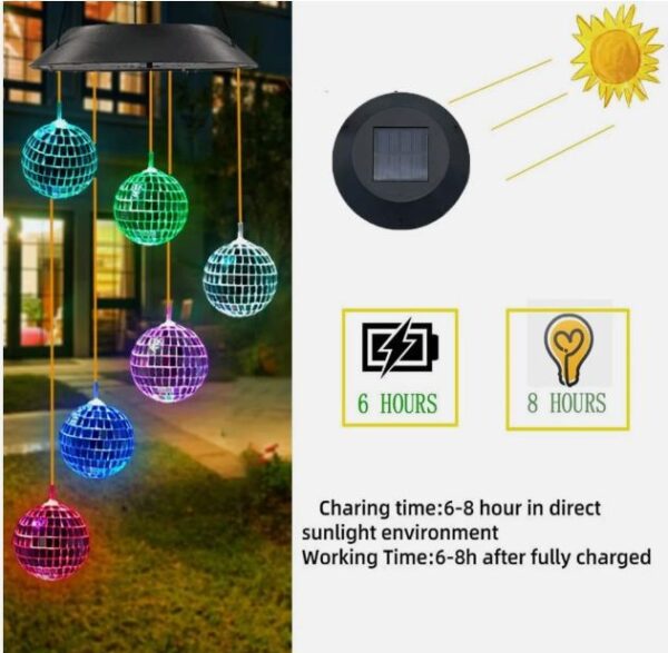 solar wind chime, outdoor decorative lights for garden and patio, 1 piece